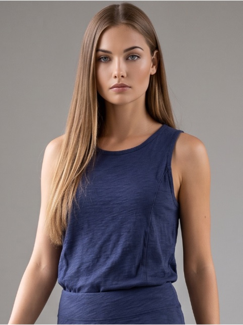 🌻Escape by Habitat Cotton Slub Knit Tank Top Sleeveless Crew Neck Size M